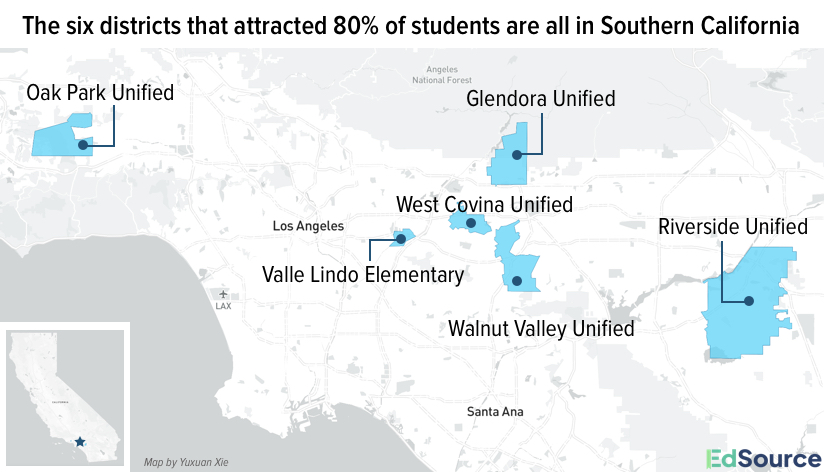 Public school choice exists in California, but few districts offer it