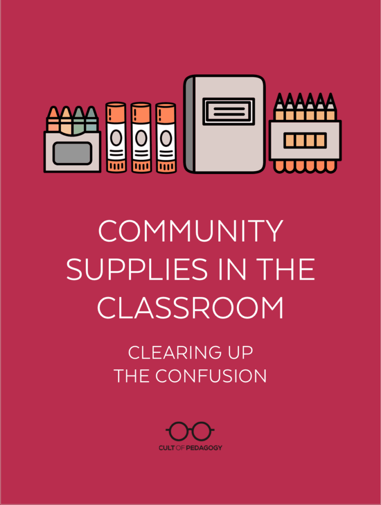 Community Supplies in the Classroom: Clearing Up the Confusion