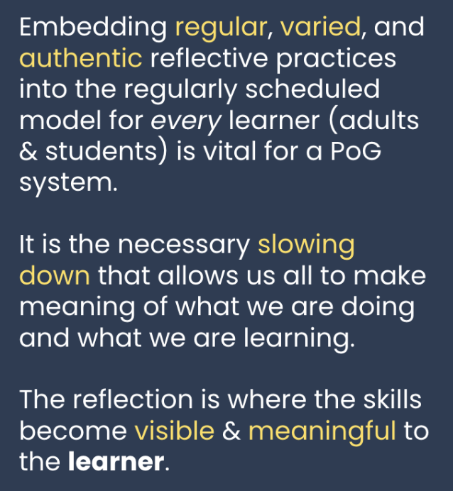 Making Learning Visible for Students and Adults Through Reflection