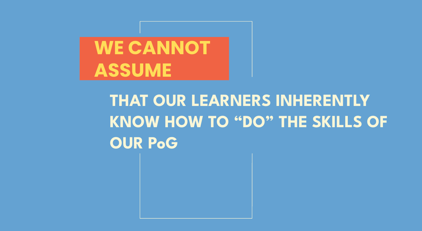 Lever 2 for Deeper PoG Implementation: Teaching the Skills Behind the Portrait