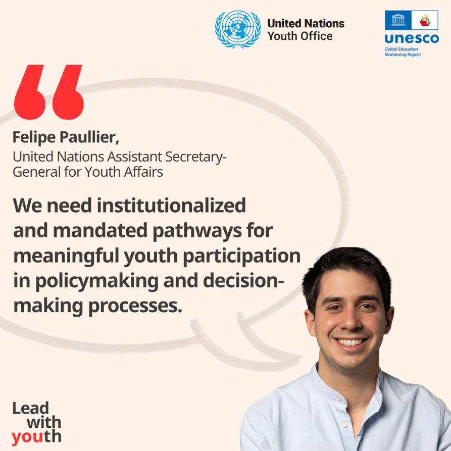 Young people cannot be passive beneficiaries waiting to inherit the future